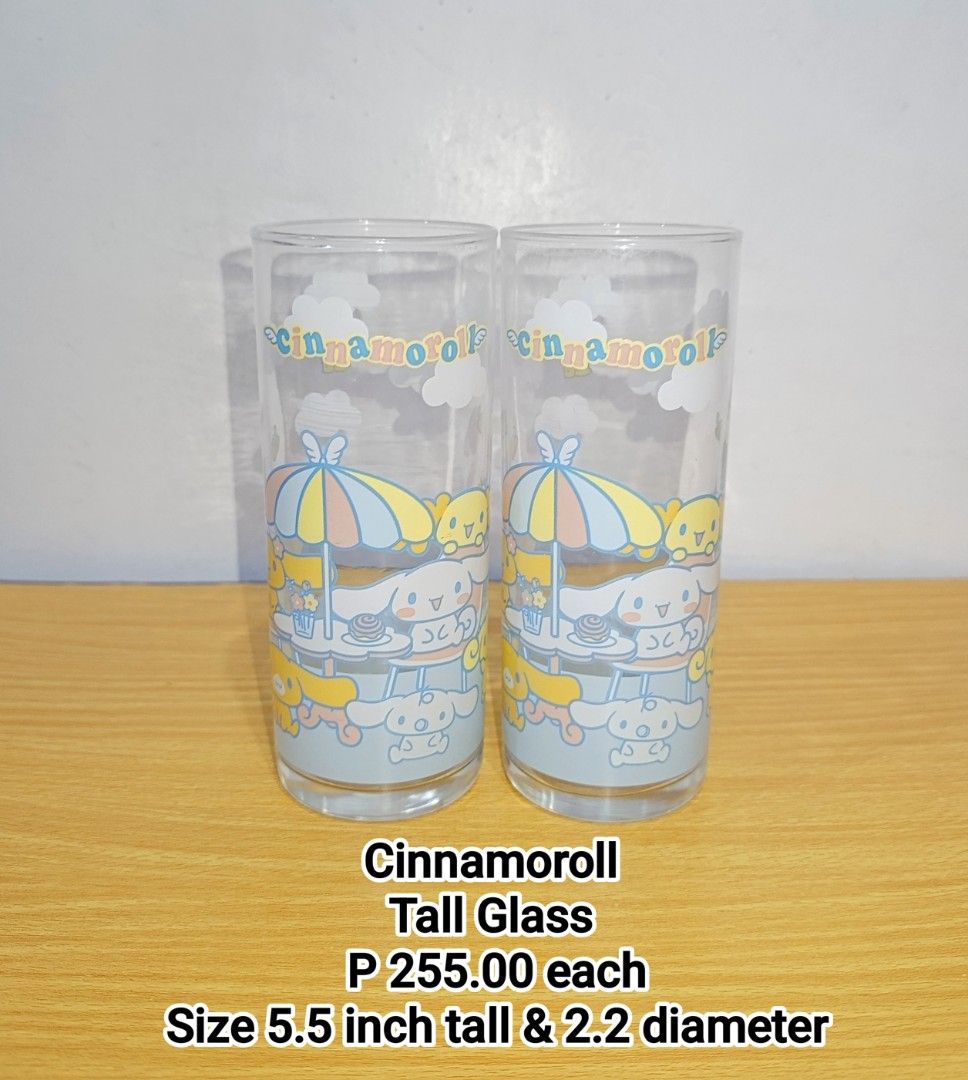 Sanrio Cinnamoroll Tall Glass (Category: Other Kitchenware & Tableware) located in Binan City. Submitted by mayjhe (Listing ID 1470166233, Image 1). Description: 💛 For Sale 💛 🌸 Sanrio Cinnamoroll 🍀 Tall Glass 📍 Condition: Good 💰 Price is ₱ 255.00 each 👉 Other details posted 🇵🇭 Location Biñan Laguna 🛵 Courier J& T and Lalamove 📋 Shipping by schedule 📍 NO COD & COP 📌 All items are carefully packed and labeled with Fragile stickers for 
