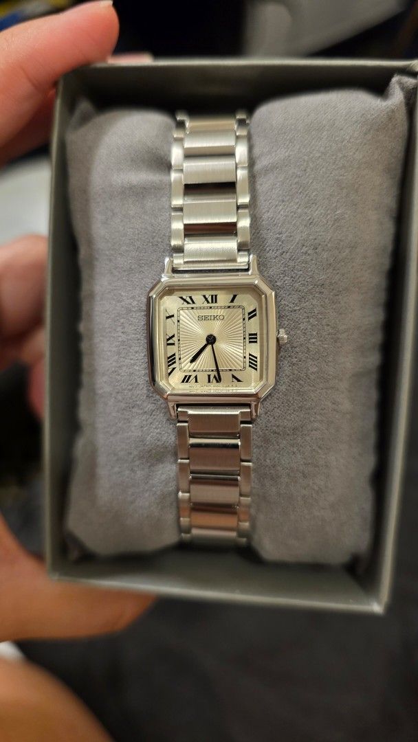 Seiko Nano Universe SSEH015 (Category: Women's Watches) located in Makati City. Submitted by sellsage (Listing ID 1470255724, Image 1). Description: Used only once. Bought last Oct 23, 2026 in Japan. RFS: Nakabili ng preferred watch - Brand: Seiko x Nano Universe Collaboration Timepiece - Design: Square silver-tone case with a textured sunburst dial and classic Roman numerals - Strap: Durable stainless steel metal bracelet - Inclusions: Original 