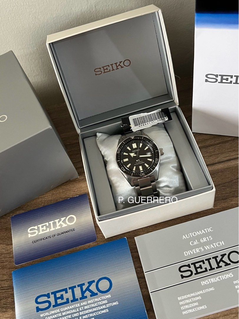 Seiko spb051 62mas reimagined (Category: Men's Watches) located in Makati City. Submitted by jpf0808 (Listing ID 1470226990, Image 3). Description: Seiko spb051 62mas reimagined Condition: 9.5/10 Complete inclusions For sale only no trades P35,000 Condition: 9.5/10 Movement: 6R15 Automatic w/ manual winding Power reserve: 50 hours Stainless steel Case Size Thickness:13.8mm Diameter:42.6mm Crystal: Curved sapphire crystal Water Resistance: 200m / 