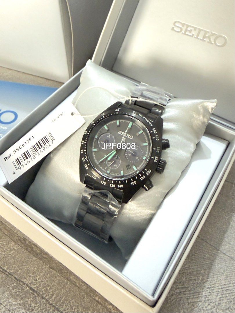 Seiko speedtimer night vision SSC 917 (Category: Men's Watches) located in Makati City. Submitted by jpf0808 (Listing ID 1470230064, Image 2). Description: Seiko speedtimer night vision SSC 917 Condition: 9.5/10 (Used, like new) Complete inclusions Comes with OEM unused bracelet P28,000 Movement: V192 Stainless steel Thickness:13.3mm Diameter:39.0mm Curved sapphire crystal Functions Overcharge prevention function 24-hour hand Equipped with small 