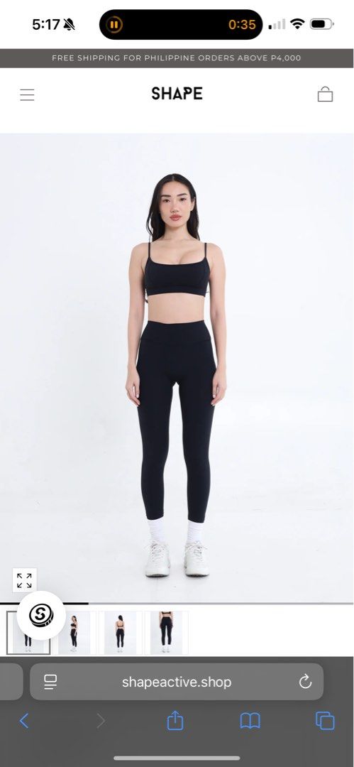 Shape Active Cloud Black Sports Bra (Category: Activewear) located in Pasig City. Submitted by vanillaice__ (Listing ID 1470242264, Image 1). Description: - Brand: Shape Active - Color: Black - Material: Soft, stretchy cotton fabric - Design: Scoop neckline with thin adjustable straps - Details: Logo printed on the back band - Condition: Worn a few times, still in great shape.