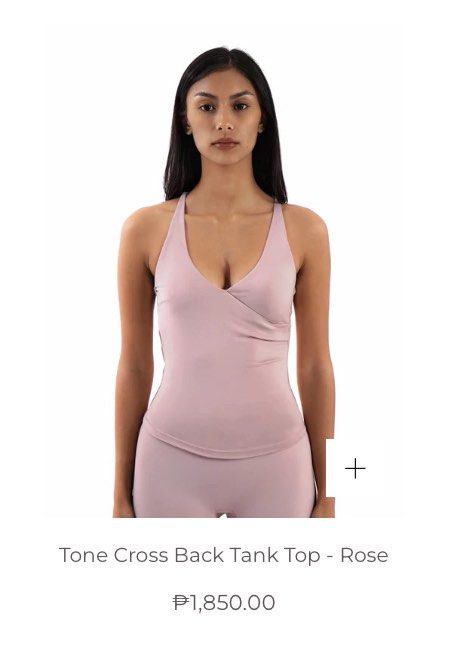 Shape Active Tone Cross Back Tank Top in Rose (Category: Sleeveless) located in Quezon City. Submitted by bananabreadbaby (Listing ID 1470200049, Image 3). Description: Brand new. Only wore to try. - Original price: 1,850. - Brand/Style: Shape Active Tone Cross Back Tank Top - Color: Rose - Design: V-neck wrap front with multi-strap crisscross back and lower back branding - Material: Soft and stretchy fabric - Versatility: Great for workouts, gym
