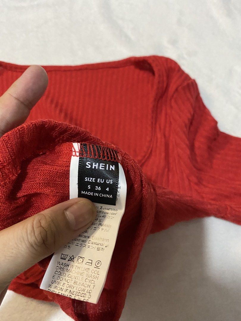 Shein top knitted (Category: Longsleeves) located in Pasig City. Submitted by queensclothing (Listing ID 1470182704, Image 3). Description: Knitted malambot maganda actual kaya hanggang semi medium .
