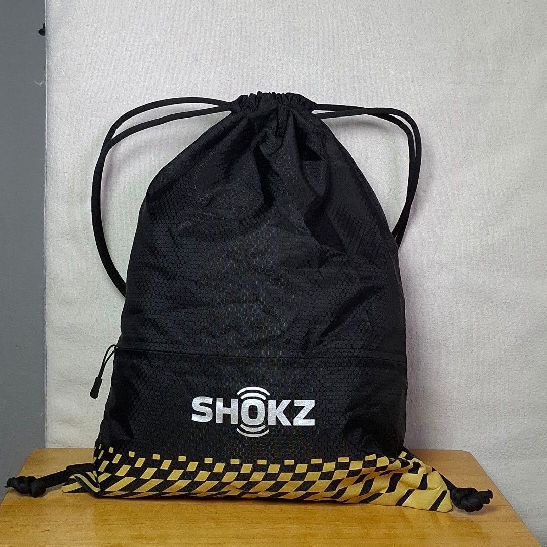Shokz Drawstring Backpack (Category: Backpacks) located in Baguio. Submitted by kathuu27 (Listing ID 1470227269, Image 1). Description: Shokz Drawstring Backpack 37 x 48cm Likenew condition Baguio City Based (open for dropping/meet-up) Outside Baguio - Payment First Shipping +SF Courier: Jnt.