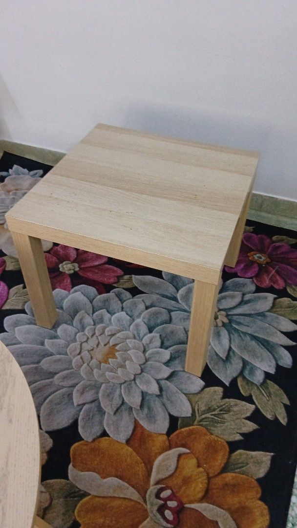 Side Table (Category: Tables & Sets) located in Kuala Lumpur. Submitted by jadeites (Listing ID 1470290928, Image 2). Description: Brand: IKEA - Side Table Size: 55cm x 55cm x 45cm (h) Price: RM 90 for a pair - Clean, minimalist square wooden tops with sturdy legs - Versatile design that matches most home decors - Ideal as bedside tables or living room sofa side tables - Flexible purchase: buy together as a pair or separately - Condition: Like ne