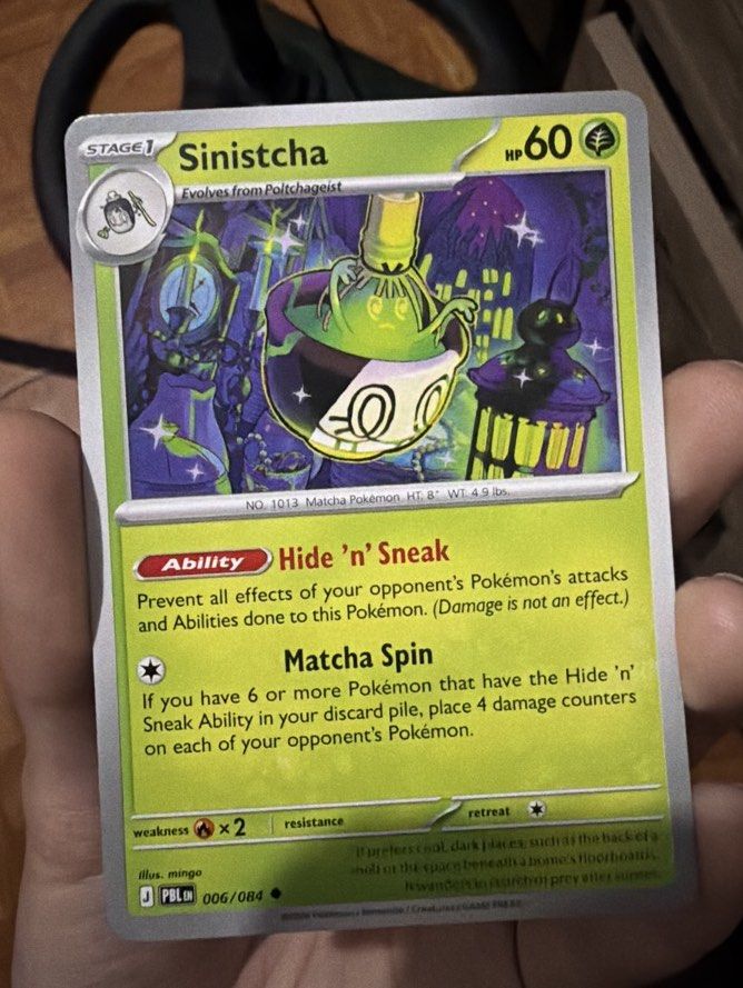 Sinistcha Pokemon Pitch Black Normal (Category: Raw Singles) located in Quezon City. Submitted by bananak1tchen (Listing ID 1470318827, Image 1). Description: RFS: Decluttering MOP: Bank Transfer MOD: J&t / SDD.