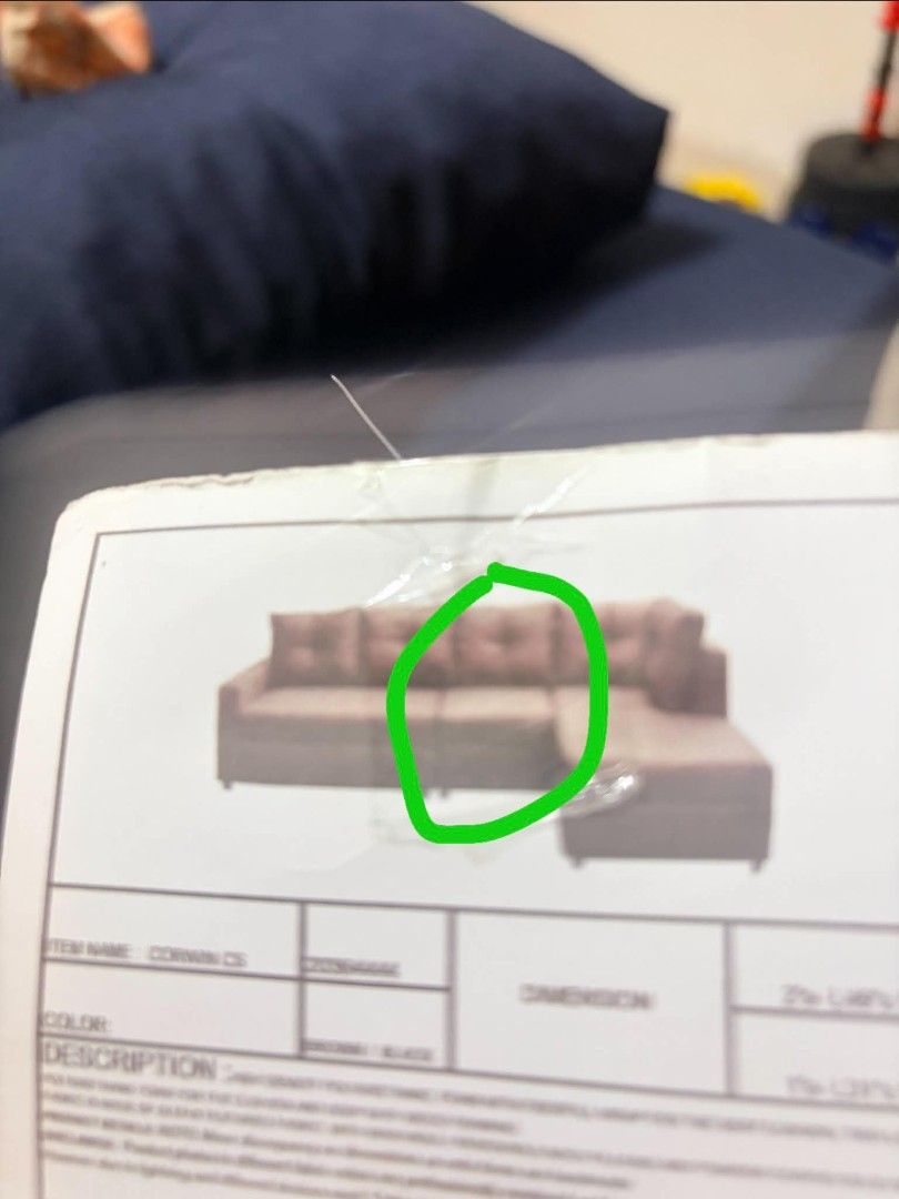 Sofa seat (Category: Sofas) located in Caloocan City. Submitted by freefalcon.73879a (Listing ID 1470229807, Image 2). Description: - Color: Dark blue - Condition: Brand new, clean, and unused - Status: Wrapped tightly in clear plastic, ready for easy moving and pickup - Location: North Caloocan.