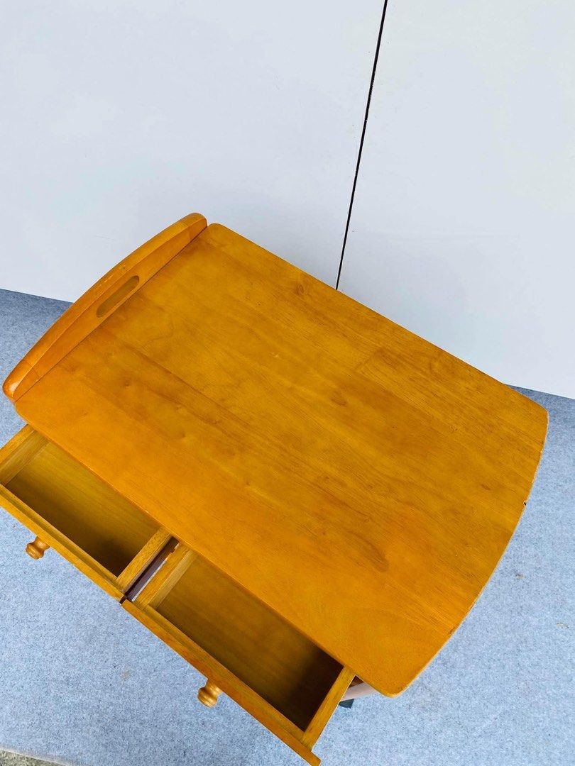 Solid Wood Bar Cart / Service Trolley (Category: Tables & Sets) located in Manila. Submitted by elliefurnies31 (Listing ID 1470275197, Image 3). Description: "JAPAN SURPLUS" SERVICE TROLLEY / BAR CART SIZE: 25L" x 17W" x 29H" inches (AS-IS ITEM) IN GOOD CONDITION.
