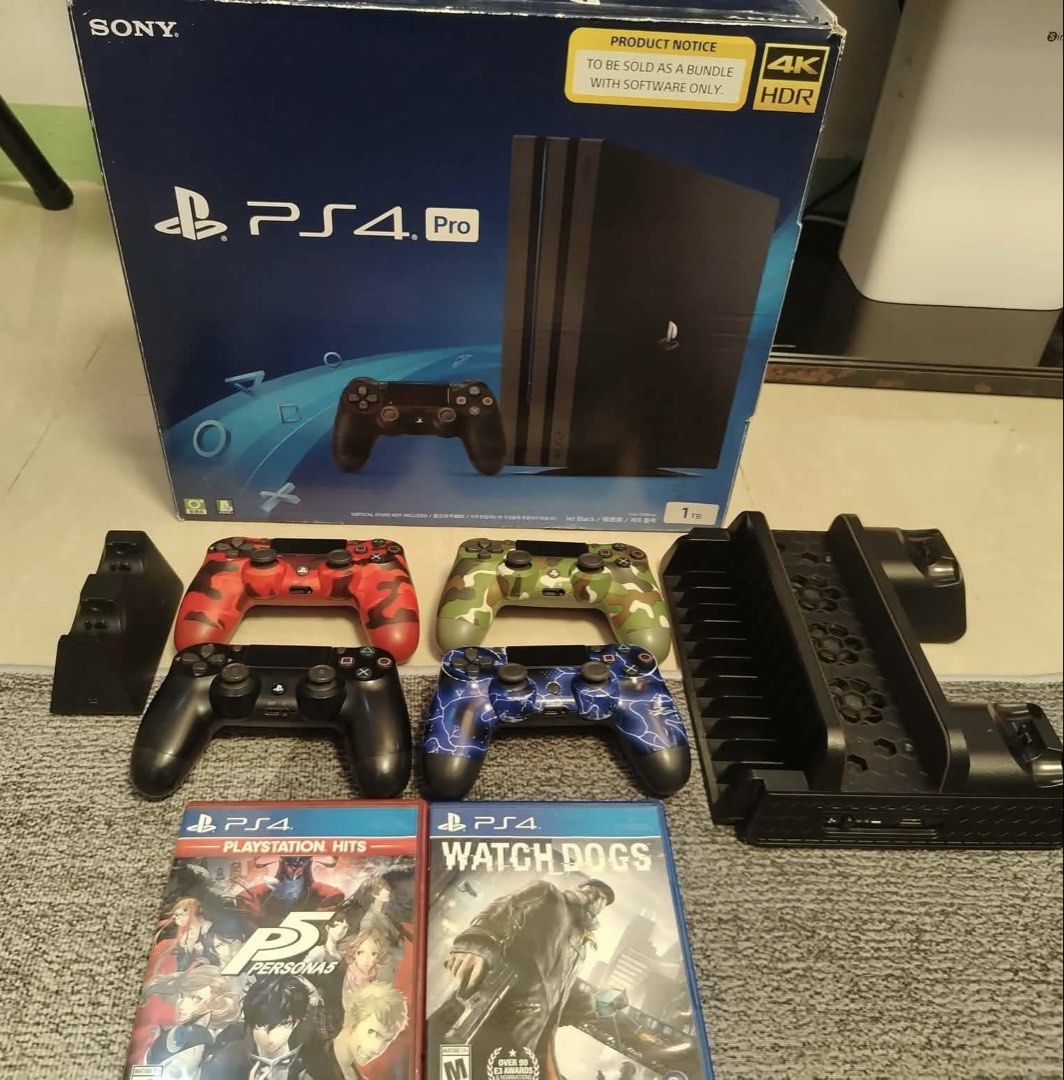 Ps 4 Renting Sony PlayStation 4 Pro 1TB with 4 controllers and games, Video Gaming ...