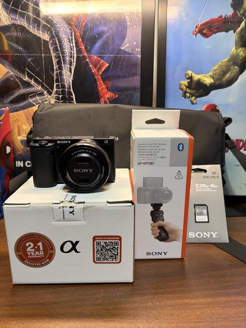 Sony ZV-E10 Camera with GP-VPT2BT Shooting Grip (Category: Cameras) located in Valenzuela. Submitted by ChiasCloset (Listing ID 1470165341, Image 1). Description: Sony ZV-E10 + GP-VPT2BT Price: ₱33,000 SRP: ₱50,000 with GP-VPT2BT Inclusions: * Sony 16-50mm Kit Lens * Sony GP-VPT2BT Shooting Grip * Sony 64GB Memory Card * Ulanzi Camera Bag (worth ₱2,100 on L app) * Complete package with receipt * Under warranty Details: * 9K+ shutter count * signs