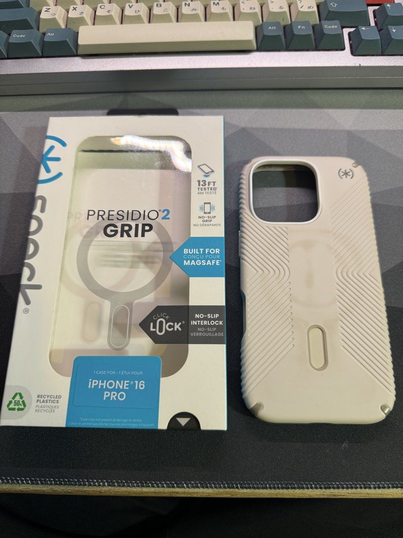 Speck Presidio 2 Grip iPhone 16 Pro Case (Category: Cases & Sleeves) located in Makati City. Submitted by mdg42 (Listing ID 1470315041, Image 1). Description: 100% authentic. Speck Presidio 2 Grip for iPhone 16 pro. Faint magsafe mark at the back. Case is in very good condition otherwise. Srp at ₱1990; selling for ₱700 Loc: Ayala, Makati.
