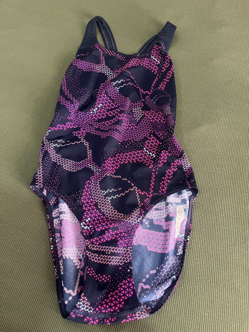 Speedo Endurance One Piece Swimsuit (Category: Bikinis & Swimsuits) located in Taguig. Submitted by graceeeee. (Listing ID 1470157965, Image 1). Description: Speedo Hyperboom Swimsuit - Brand: Speedo - Style: One-piece racerback with thick supportive straps - Color/Design: Dark navy base with vibrant pink and orange geometric triangle print - Condition: Used a few times, no issues Loc: next to Venice Mall, Taguig Shipping J&T/Lalamove/Grab or mee