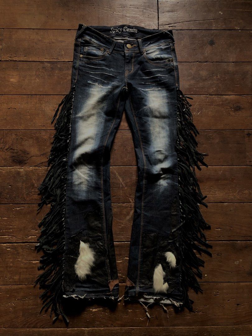 Spicy Denim Custom Tassel Bootcut Jeans (Category: Jeans) located in Baguio. Submitted by smellslikeass (Listing ID 1470262531, Image 1). Description: Sew this a long time ago, will start making more again, i aint touch my seeing machine innawhile 29x40 .