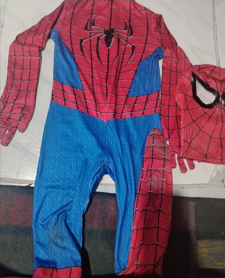 Spiderman costume (Category: Babies & Kids Fashion) located in Rizal. Submitted by mhiles02 (Listing ID 1470142895, Image 2). Description: Size 5-7y/o Stretch High quality fabric.