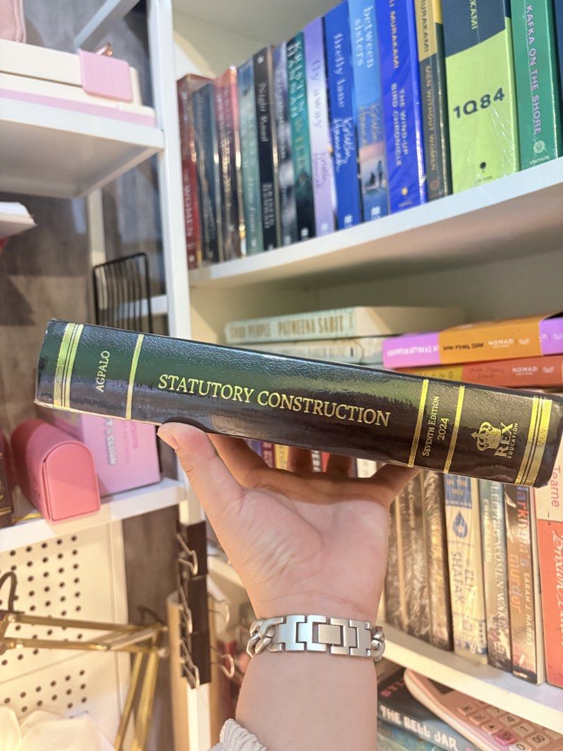 Statutory Construction Seventh Edition 2024 by Ruben E. Agpalo (Category: Textbooks) located in Cotabato. Submitted by malehammspn (Listing ID 1470147240, Image 2). Description: - Title: Statutory Construction, Seventh Edition (2024) - Author: Ruben E. Agpalo - Publisher: Rex Education - Condition: Pristine spine and cover, clean white pages, dark green hardcover with gold foil text and borders - Ideal for: Law students and bar reviewees - Shippi