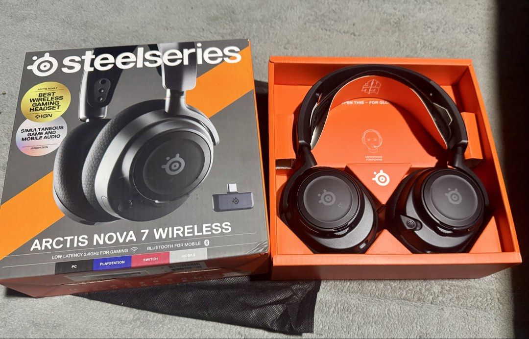 SteelSeries Arctis Nova 7 Wireless Gaming Headset (Category: Headphones & Headsets) located in Quezon City. Submitted by angace13 (Listing ID 1470315159, Image 2). Description: Brand new Condition hindi nagamit kasi may isa pang headset inopen for check lng - Multi-platform compatibility: PC, PlayStation, Switch, and mobile devices - Dual audio support: Simultaneous 2.4GHz and Bluetooth connectivity - Condition: Opened box, in pristine condition 
