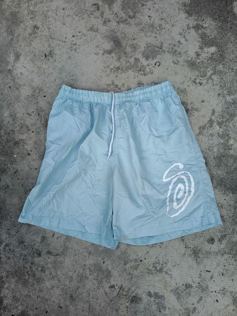 Stussy Light Blue Shorts Size M (Category: Shorts) located in Manila. Submitted by dyastenthrift (Listing ID 1470175797, Image 1). Description: Stussy nylon short Size: 30-36x20 Issue: as seen in the pic Solid for PSG 350shipped.