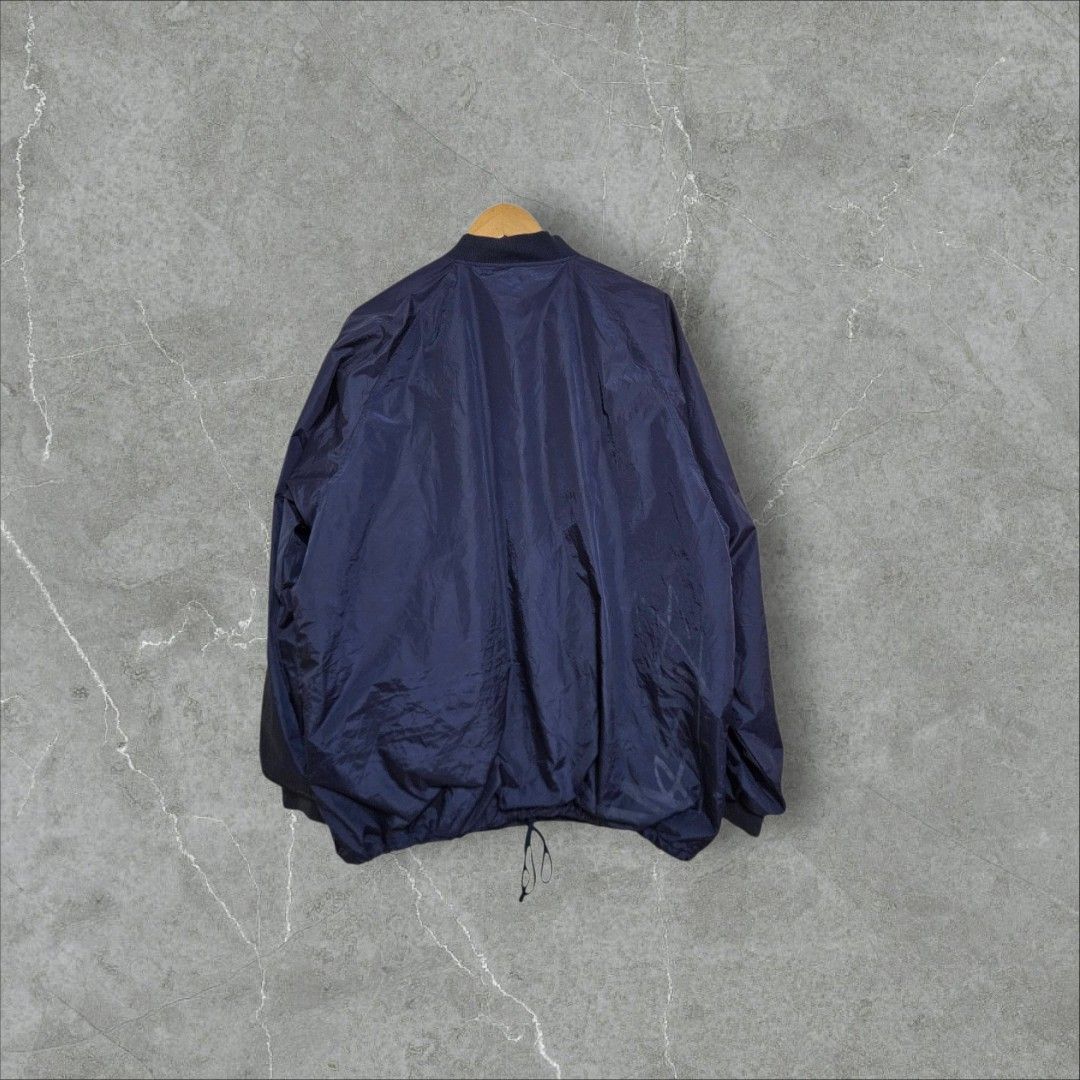 Stussy navy blue varsity jacket (Category: Coats, Jackets and Outerwear) located in Baguio. Submitted by fadexquisite (Listing ID 1470273951, Image 2). Description: Stussy navy blue varsity jacket Large 30x25 Excellent condition 900 plus ship fee.
