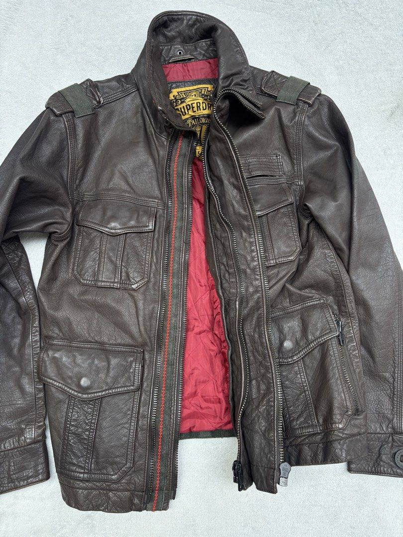 Superdry Tokyo Aces Double Zip Biker Leather Jacket (Category: Coats, Jackets and Outerwear) located in Baguio. Submitted by thecollector2600 (Listing ID 1470188381, Image 2). Description: Superdry Tokyo Aces Double Zip Biker Leather Jacket In good condition Large on tag Pit to pit-21” Length-25.5” Shoulders-18.5” Sleeves-25.5” 2800.