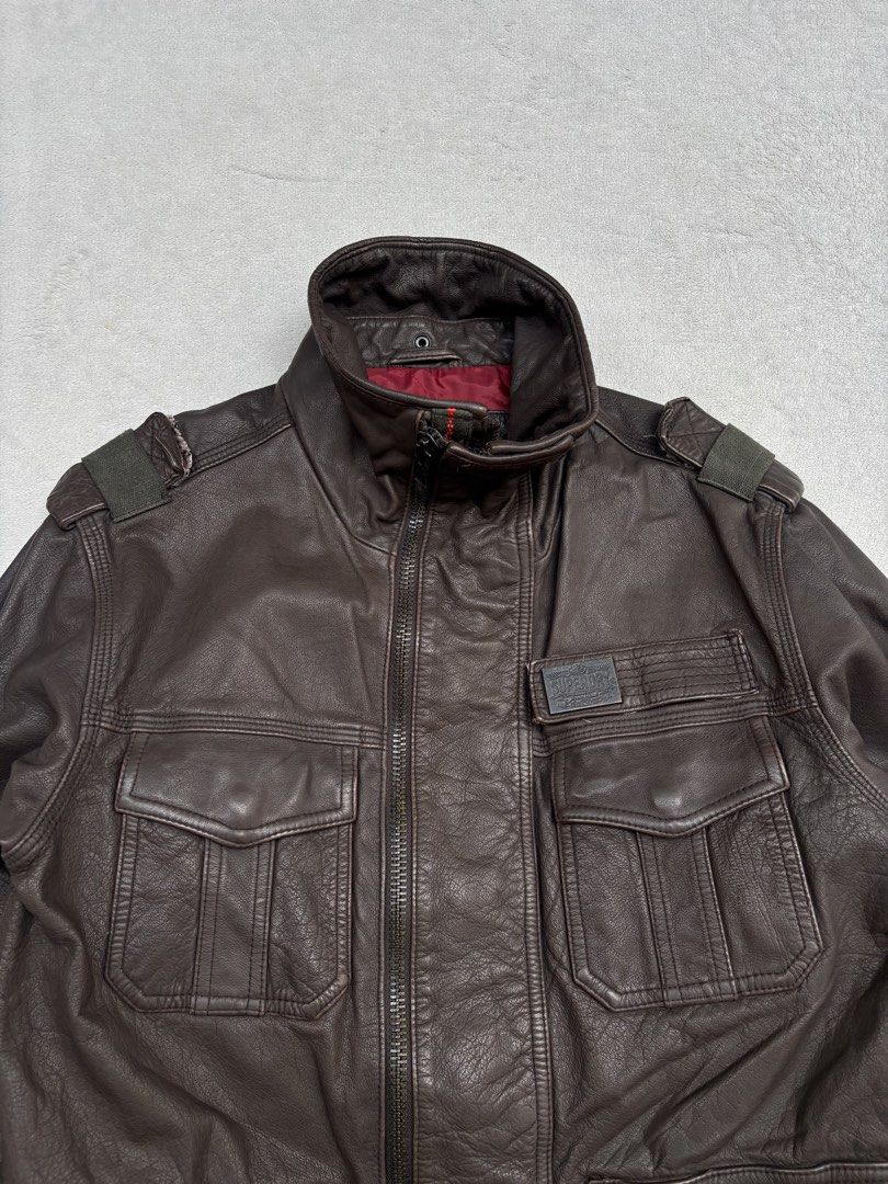 Superdry Tokyo Aces Double Zip Biker Leather Jacket (Category: Coats, Jackets and Outerwear) located in Baguio. Submitted by thecollector2600 (Listing ID 1470188381, Image 3). Description: Superdry Tokyo Aces Double Zip Biker Leather Jacket In good condition Large on tag Pit to pit-21” Length-25.5” Shoulders-18.5” Sleeves-25.5” 2800.