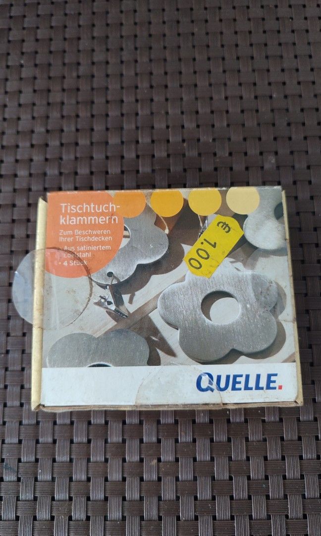 Tablecloth Clips for sale (Category: Hooks & Hangers) located in Makati City. Submitted by alseastres2000 (Listing ID 1470189774, Image 2). Description: Basic Info: Tablecloth clips for sale For weighting down your tablecloths Made of satin-finished stainless steel 4 pieces sa isang set for P300 Quelle brand, made in Germany Never used and no issues For sure buyers only and no to bogus buyers and joy reservers also Message me for more details Loc