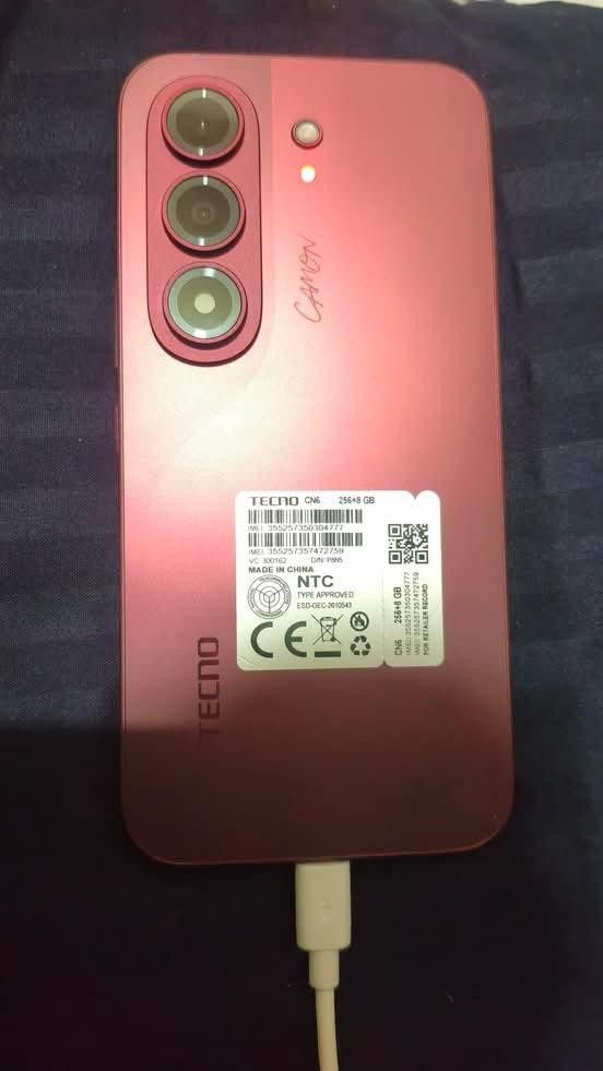 Tecno Camon Slim 5G burgundy (Category: Android Others) located in Manila. Submitted by kristineloriellegh (Listing ID 1470179991, Image 3). Description: For Sale Tecno Camon Slim 5G Burgundy color 256GB ROM / 24GB RAM (8+16) Sony Camera 100% working, powers up fine, can pass as brand new With complete original accessories (box, manuals, charger) and the included TECNO MAGBADGE Warranty until Oct 2027 opened for checking Sampaloc Manila area can 