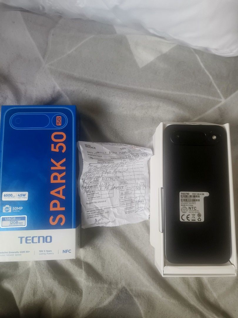 TECNO SPARK 50 5G (Category: Android Others) located in Bacoor. Submitted by hackdoggggg (Listing ID 1470150251, Image 2). Description: oct 11 nabili sa moa di ko pa nagagamit.