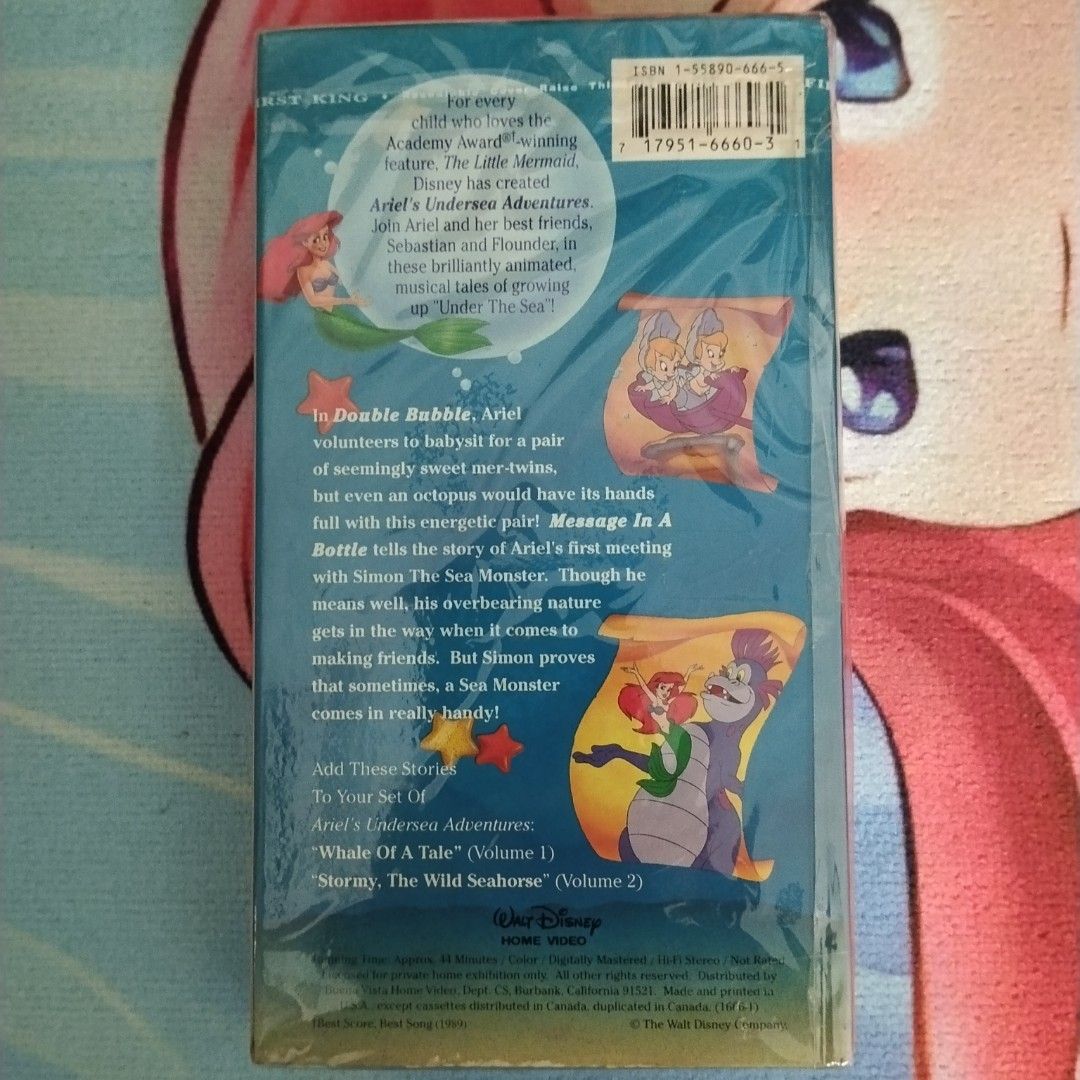 The Little Mermaid Ariel's Undersea Adventures VCR/VHS Cassette Tape ...