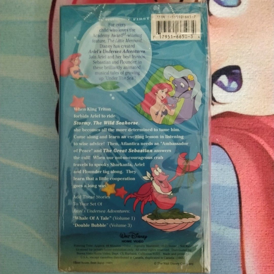 The Little Mermaid Ariel's Undersea Adventures VCR/VHS Cassette Tape ...