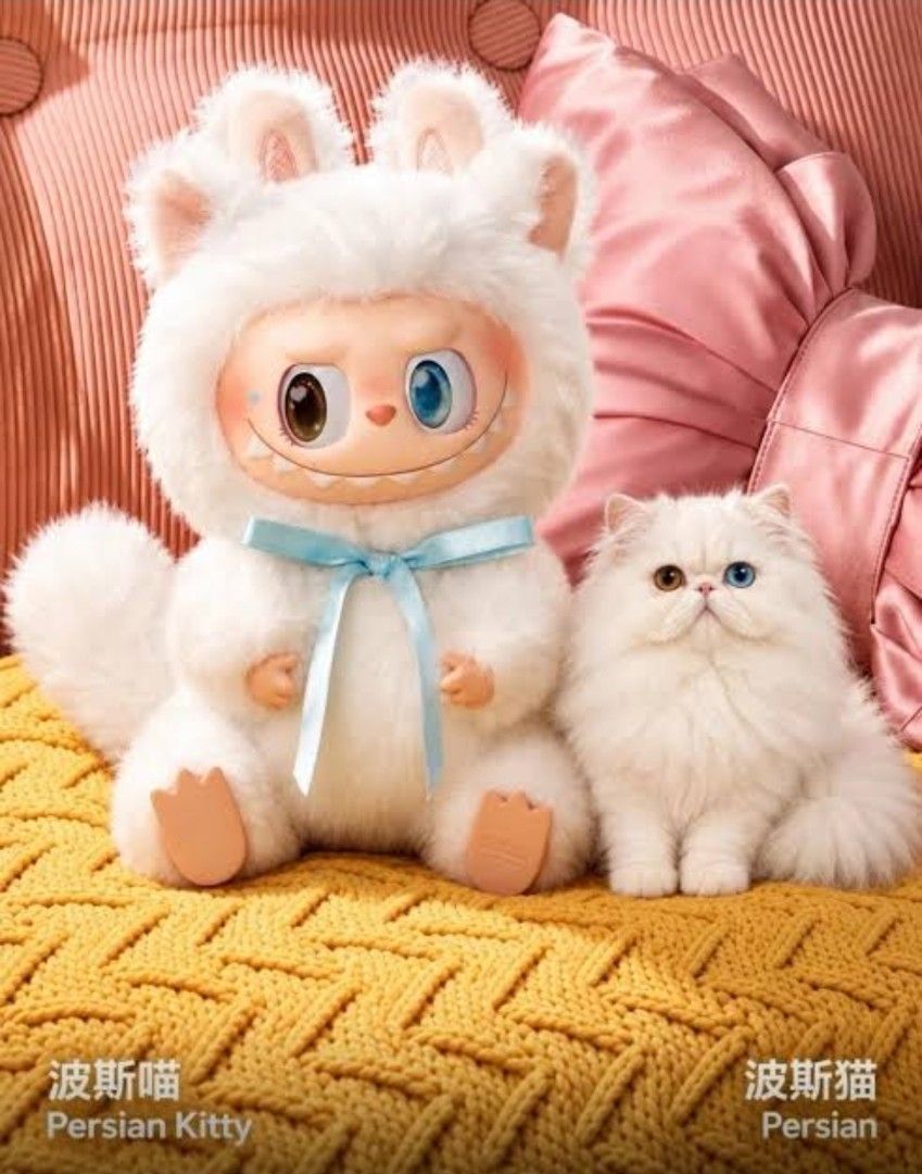 THE MONSTERS CAT MODE ON LABUBU PERSIAN KITTY (Category: Plushies & Soft Toys) located in Navotas City. Submitted by carameleeeeeeee (Listing ID 1470187355, Image 1). Description: sealed box and pouch gcash bpi lalamove j&t navotas.