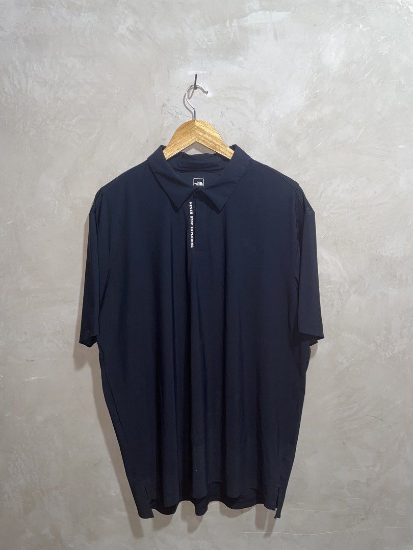 The North Face Polo Shirt Never Stop Exploring Black (Category: Tshirts & Polo Shirts ) located in Molave. Submitted by thriftedstore.horse (Listing ID 1470161966, Image 1). Description: Condition- excellent Issue- none Color rate- 9.5/10 Measurement- 23x30.
