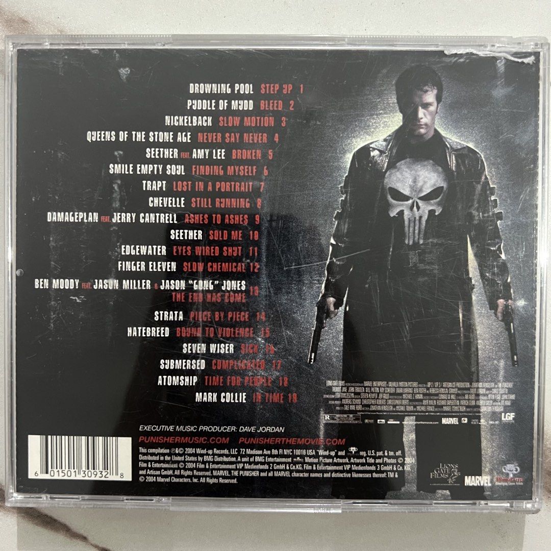 The Punisher - The Album (Category: CDs & DVDs) located in Caloocan City. Submitted by thelittlejewelcase (Listing ID 1470248479, Image 2). Description: featuring : Drowning Pool Puddle Of Mudd Nickelback Amy Lee Strata .