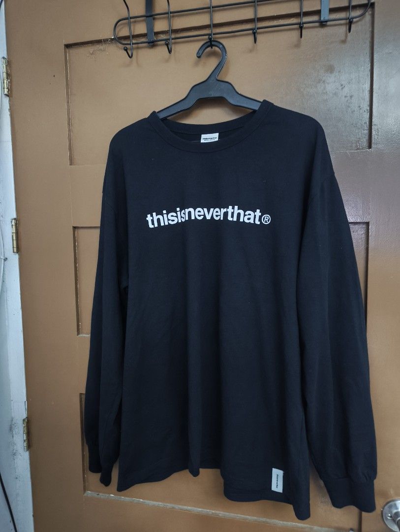 thisisneverthat Black Long Sleeves (Category: Longsleeves) located in San Pedro. Submitted by madvillainkicks (Listing ID 1470153204, Image 2). Description: Authentic thisisneverthat black long sleeve tee in size L. Features a bold white chest logo, heavy cotton build, and relaxed fit. Perfect streetwear essential. 25 x 28.
