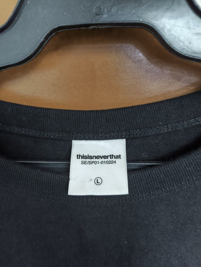 thisisneverthat Black Long Sleeves (Category: Longsleeves) located in San Pedro. Submitted by madvillainkicks (Listing ID 1470153204, Image 3). Description: Authentic thisisneverthat black long sleeve tee in size L. Features a bold white chest logo, heavy cotton build, and relaxed fit. Perfect streetwear essential. 25 x 28.