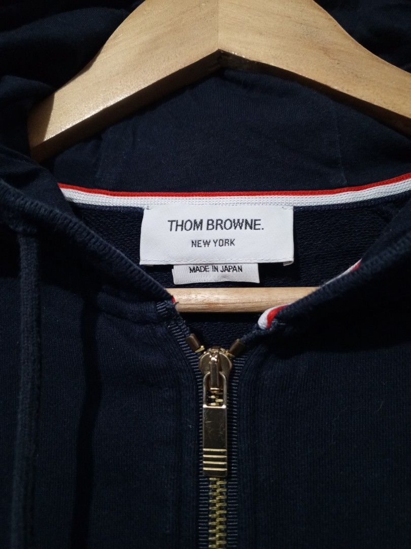 Thom Browne Zip Up Hoodie (Category: Coats, Jackets and Outerwear) located in Santa Maria. Submitted by paulo-garcia21 (Listing ID 1470276096, Image 3). Description: size 1 on tag best fit small 18.5 by 25 no flaws excellent condition.