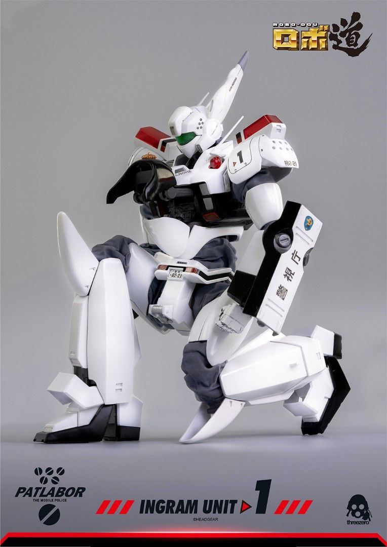Threezero Robo-Dou Patlabor Ingram Unit 1 (Category: Figurines & Statues) located in Pasay City. Submitted by f32lex (Listing ID 1470192957, Image 3). Description: - Brand: Threezero (Robo-Dou Series) - Item: Patlabor Ingram Unit 1 Collectible Figure - Condition: MISB - Features: Highly articulated mech model with detailed sculpt and paintwork - Inclusions: Display stand, interchangeable hands, pilot figure, riot gun, stun baton, revolver, and al