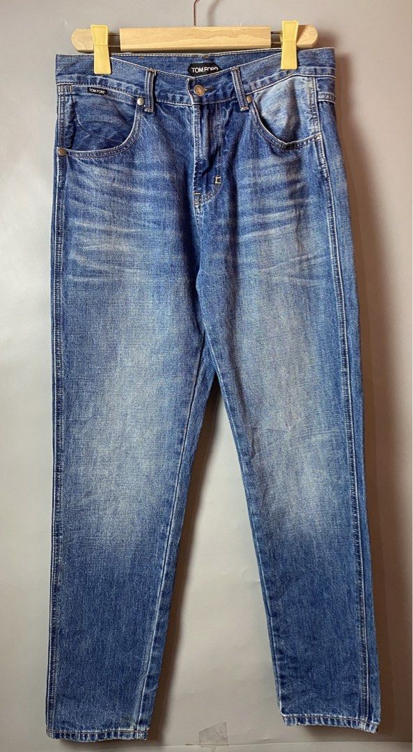 TOM FORD Tapered Denim Jeans (Category: Jeans) located in Quezon City. Submitted by loloyz123 (Listing ID 1470294885, Image 1). Description: TOM FORD Tapered Denim Jeans Condition: Very good Color rate: 10/10 Color: Denim Size: 31 L: 41.5 W: 16 Leg opening: 6.5 inches.