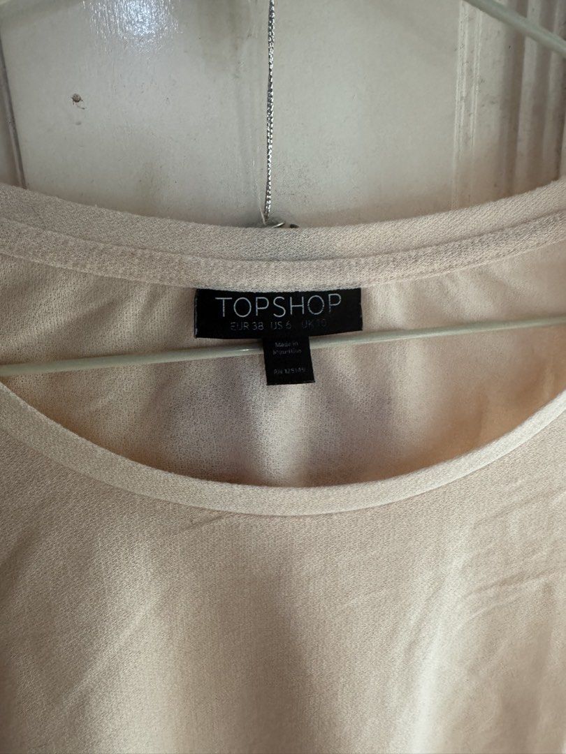 Topshop scalloped top (Category: Blouses) located in Manila. Submitted by harleyy1230 (Listing ID 1470202239, Image 2). Description: Light peach color.