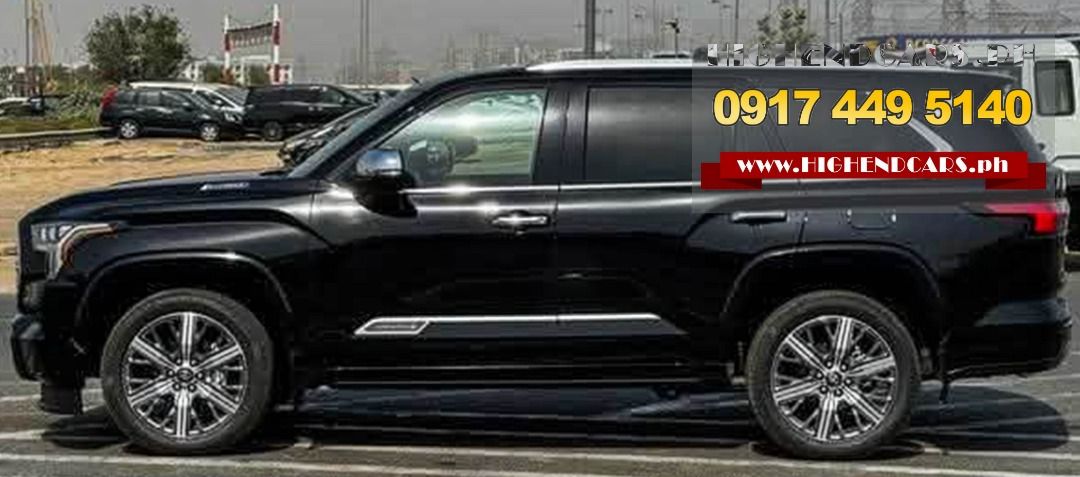 Toyota Sequoia Capstone 2026 Auto (Category: New Cars) located in Manila. Submitted by highendcars (Listing ID 1470312973, Image 2). Description: 2026 TOYOTA SEQUOIA CAPSTONE CALL: 09174495140 WWW.HIGHENDCARS.PH Brand New 3.4L i-FORCE MAX Twin-Turbo V6 Hybrid 10-speed automatic Transmission Four-wheel drive (4WD) Ready stock HIGHENDCARS.PH -- For every journey, there’s a car Sales / Indent Order/ Trade-in / Parts / Tune Up / Re-sale / Financing /