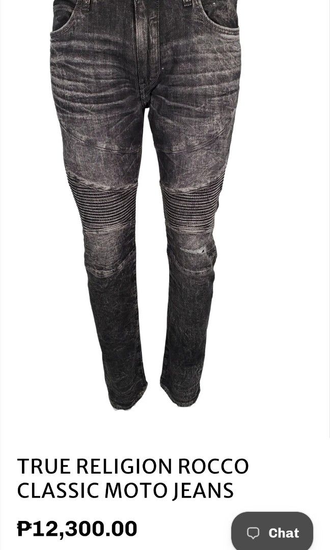 True Religion Rocco Moto Jeans (Category: Jeans) located in Cebu City. Submitted by haryvyylyynn (Listing ID 1470308146, Image 2). Description: True Religion Rocco Waist 32-34 2k+sf.