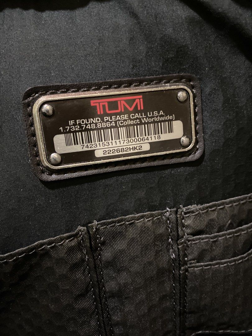 TUMI Alpha Bravo Backpack 222682HK2 (Category: Backpacks) located in Quezon City. Submitted by viber9163490242 (Listing ID 1470335045, Image 3). Description: - Authentic black TUMI backpack - Material: Durable ballistic nylon with premium leather trim - Organization: Multiple internal slip pockets, pen holders, and spacious compartments - Security: Metal TUMI Tracer plate with registration barcode and hotline - Comfort & Design: Structured top ha