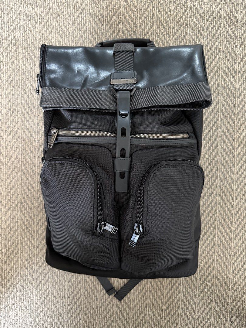 Tumi Alpha Bravo London Roll-Top Backpack (Category: Luxury Bags & Wallets) located in Cebu City. Submitted by GOODOLDDAYS_ (Listing ID 1470218354, Image 1). Description: Tumi Alpha Bravo London Roll-Top Backpack Verygood Used Condition. Missing Luggage tag .