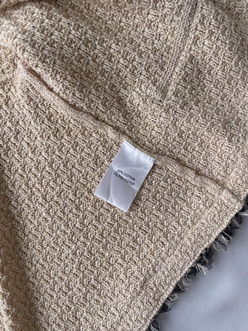 Tweed Cardigan (Category: Blouses) located in Subic. Submitted by sleevesandbottoms (Listing ID 1470316249, Image 3). Description: Tweed Cardigan ₱250 plus shipping fee Butter Yellow | Small 🚚J&T Olongapo City.