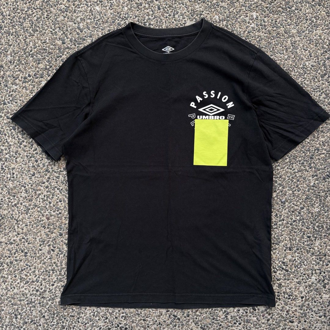 Umbro Passion Black T-shirt (Category: Formal Shirts) located in Manila. Submitted by nickfernan45655 (Listing ID 1470189760, Image 1). Description: Umbro 22x28 No issue ‼️ Need wash .