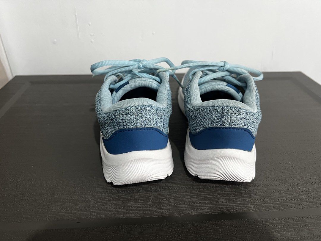 Under Armour Blue Athletic Sneakers Size 6 (Category: Sneakers) located in Manila. Submitted by srh2026 (Listing ID 1470234701, Image 3). Description: - Brand: Under Armour - Color: Light blue with white accents and logo - Size: US 6 / UK 3.5 / EUR 36.5 - Material: Breathable mesh upper - Condition: Excellent, clean with zero sole wear - Features: Lace-up closure, standard fit, comfortable athletic design.