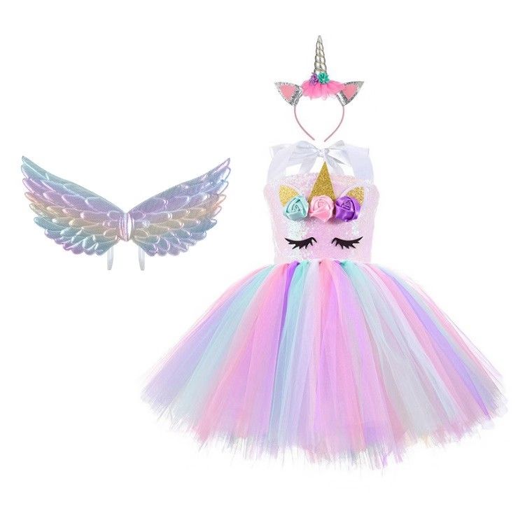 Unicorn Tutu dress (Category: Babies & Kids Fashion) located in Manila. Submitted by carolgaza14 (Listing ID 1470270935, Image 2). Description: "Mine Unicorn 450" 🦄✨ Unicorn Rainbow Tutu Dress with Wings & Headband - 3in1 Set ✨🦄 Make your little princess shine like a real unicorn! Perfect for birthdays, photoshoots, costume party, Halloween, or everyday oOTD! INCLUSION: ✅ 1 x Unicorn Sequin Tutu Dress ✅ 1 x Unicorn Headband with Horn & Ears ✅ 1