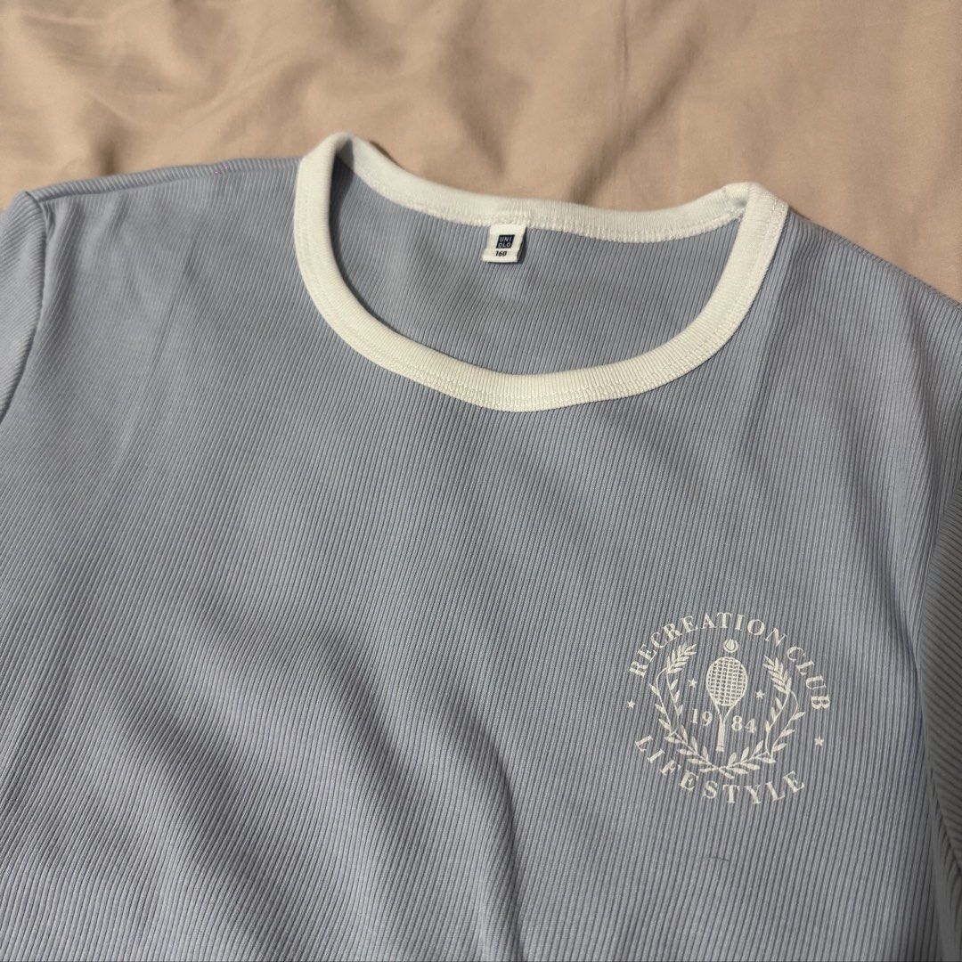 Uniqlo Blue Soft Ribbed Mini Shirt (Category: Shirts) located in Antipolo. Submitted by nicnicbg (Listing ID 1470286172, Image 3). Description: kids size 160 but can fit xs-small.