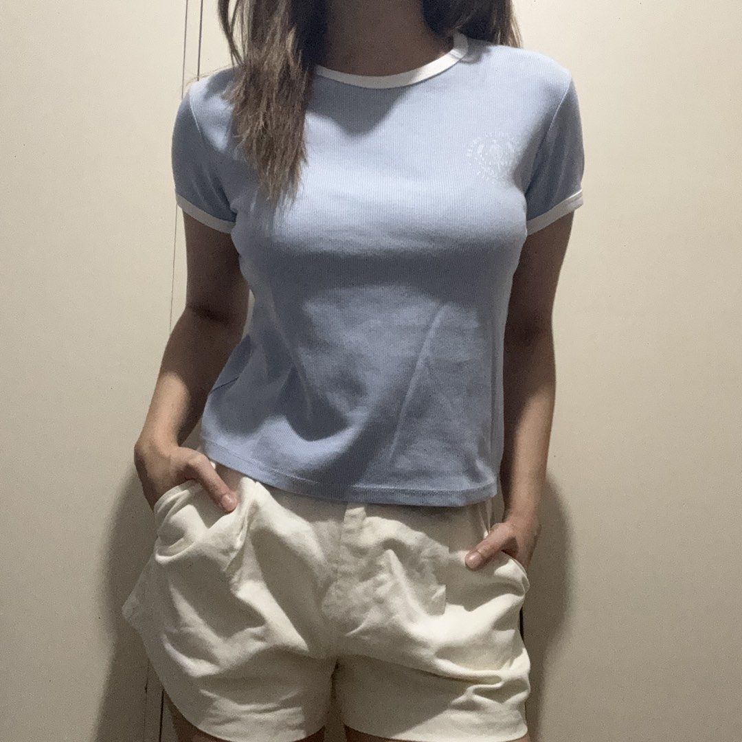 Uniqlo Blue Soft Ribbed Mini Shirt (Category: Shirts) located in Antipolo. Submitted by nicnicbg (Listing ID 1470286172, Image 2). Description: kids size 160 but can fit xs-small.
