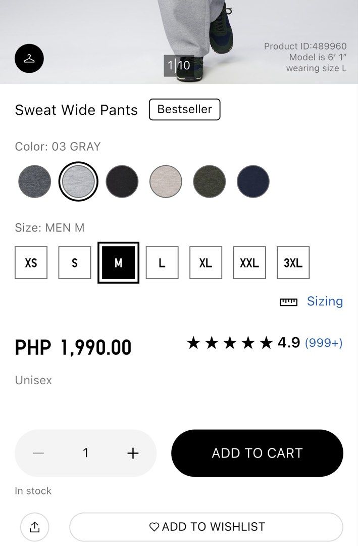 Uniqlo C Sweat Wide Pants (Category: Joggers) located in Manila. Submitted by secret.racks (Listing ID 1470258817, Image 2). Description: Uniqlo C Sweat Wide Pants Brandnew & Below SRP! Sizes: XS, Small, Medium, Large, & XL 📩📩📩.