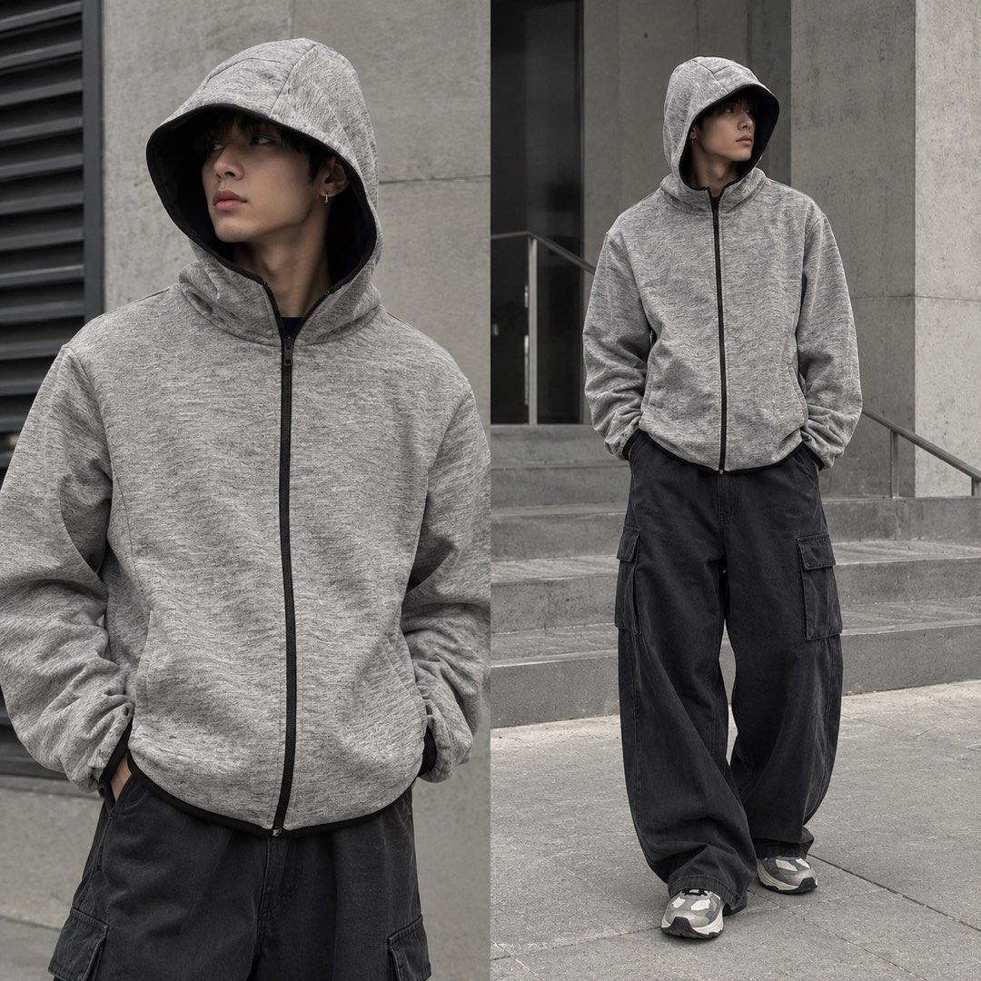Uniqlo Full Zip Hoodie (Category: Coats, Jackets and Outerwear) located in Davao. Submitted by yanda.thrift (Listing ID 1470280449, Image 2). Description: size medium on tag length 24 Width 19 free shipping nationwide.